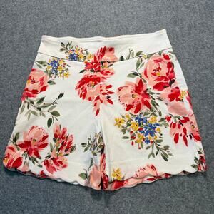 Women's Counterparts High Waist Scallop Hem Floral Pull On Shorts Size S